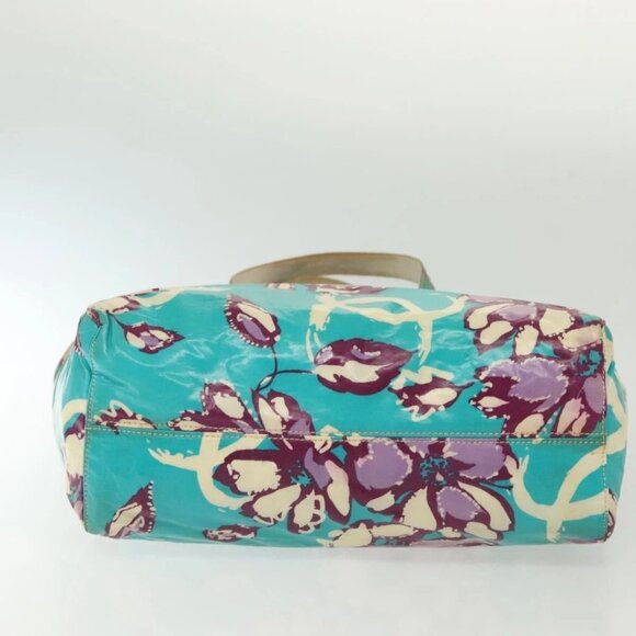 CHANEL Tote Bag Canvas PVC Green Silver CC Auth 140713 - Picture 6 of 16